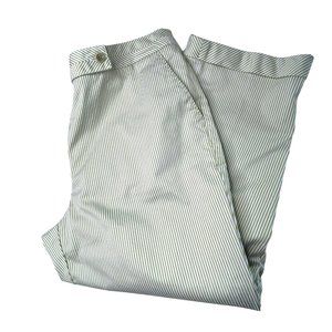 Talbots women’s size 16 green pinstriped cuffed cropped cotton blend capri pants
